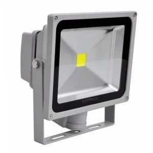 Image of Lighthouse IP65 Ultra Efficient LED Grey Aluminium PIR Floodlight - 30 Watt