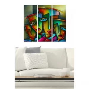 Image of MDF7436501594527 Multicolor Decorative MDF Painting (3 Pieces)