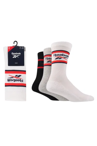 Image of Reebok Fashion Crew Socks 3 Pack - Assorted, Multi, Size 4.5-6, Women