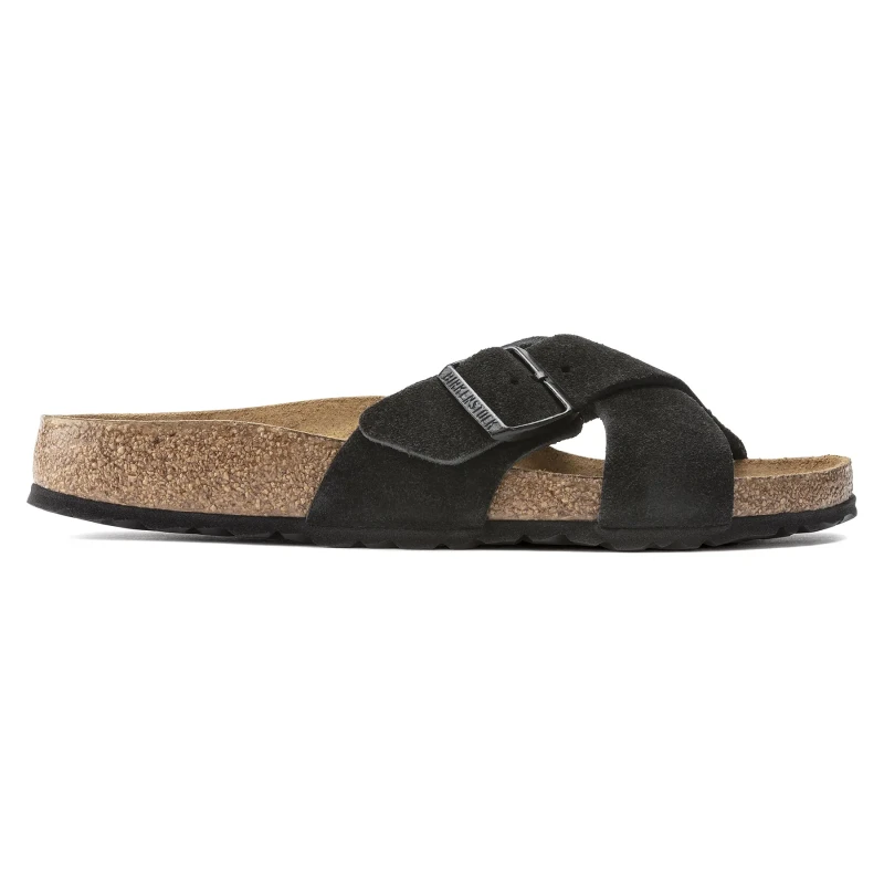 Image of Birkenstock Womens sandals Birkenstock Siena Suede Leather Noir Female 35 Etroit