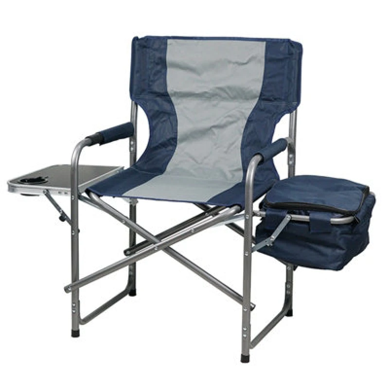 Image of Gr8 Garden Folding Directors Camping Chair Portable Seat With Side Table Storage Cooler Bag