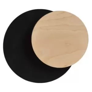 Image of Emibig Circle Black, Wood Flush Wall Lamp 1x G9