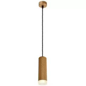 Image of Luminosa Lighting - 1 Light 20cm Ceiling Pendant Light GU10, Champagne Gold, Acrylic Ring