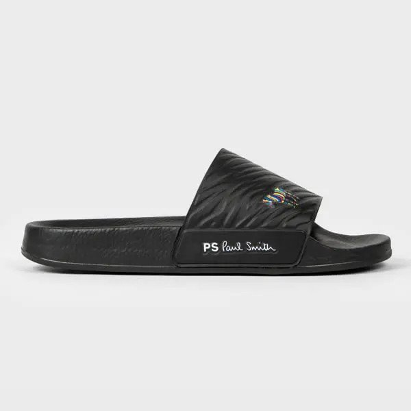 Image of Paul Smith Black 'Nyro' Zebra Sliders