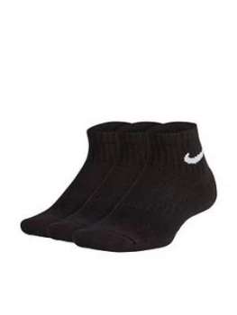 Image of Nike Kids Nike Performance Cushioned Quarter Training Socks (3 Pair)