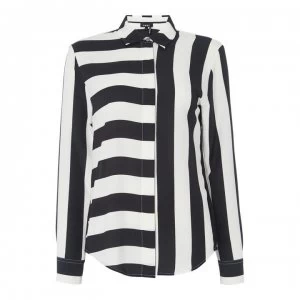 Image of DKNY Long Sleeve Blouse - Black/Ivory