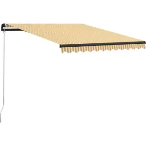 Image of Vidaxl - Manual Retractable Awning with LED 300x250cm Yellow and White Yellow