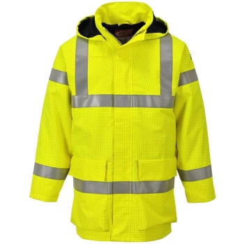 Image of Portwest - S774YERL - sz L Bizflame Rain Hi-Vis Multi Lite Jacket - Yellow