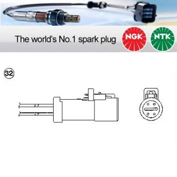Image of NGK OZA381-D12 / 0041 Lambda Sensor Zirconia Type Oxygen O2 Exhaust Probe