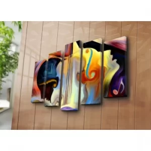 Image of 5PATK-232 Multicolor Decorative Canvas Painting (5 Pieces)