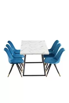 Image of 'Sofia Toga' LUX Dining Set with a Table & Chairs Set of 6