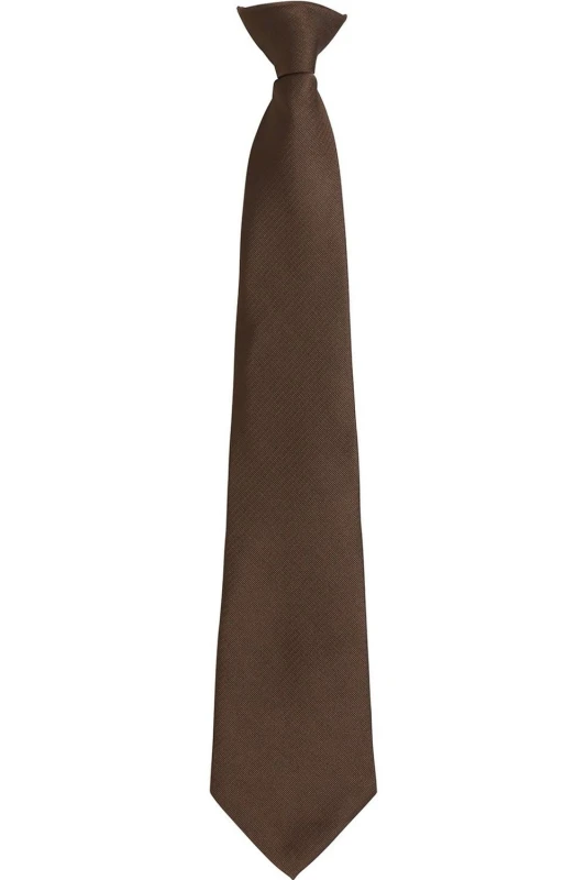 Image of Premier Premier Colours Fashion Plain Clip-On Tie in Brown Brown One Size Unisex 5063470683390