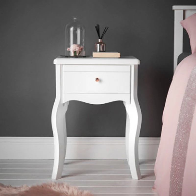 Image of CARME Home Sorrento White Side Table With Drawer