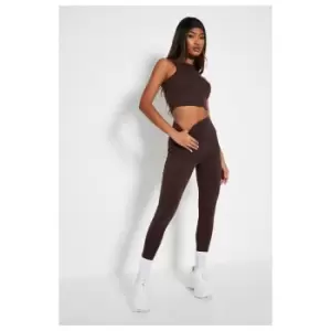 Image of I Saw It First Cotton Elastane High Waist Legging - Brown