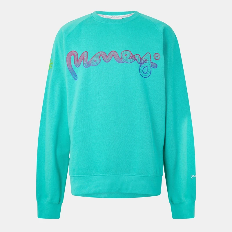 Image of Money Flow Wave Crew Teal male X Small