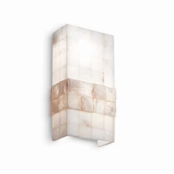 Image of Stones 2 Light Up & Down Large Wall Light Amber with Alabaster Glass, E27