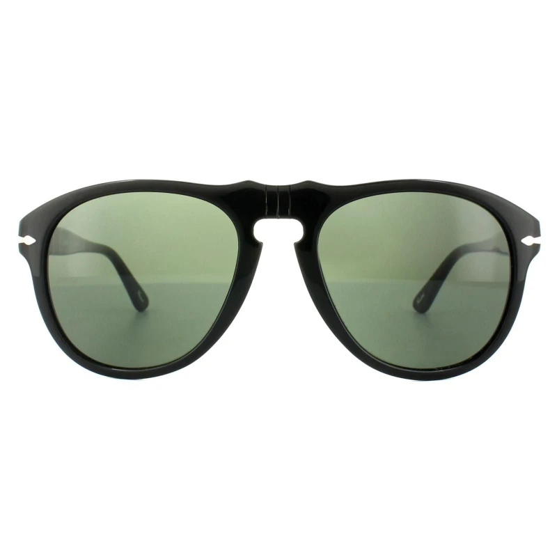 Image of Persol Persol Men Aviator Black Green Sunglasses Black One Size Male 713132003558