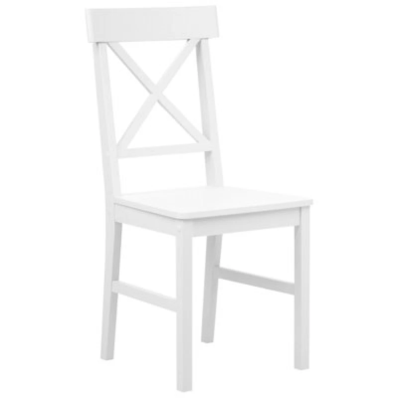 Image of Beliani Set Of 2 Dining Chairs Barlee Poplar Wood White