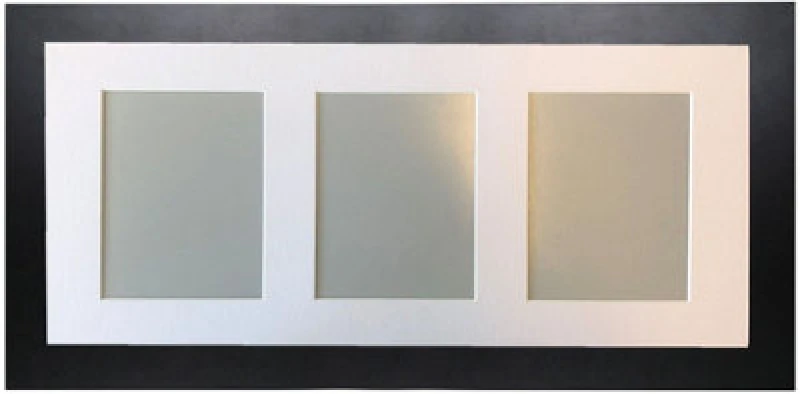 Image of Frames By Post Metro Black Frame With White Mount For 3 Image Sizes 7 X 5 Inch