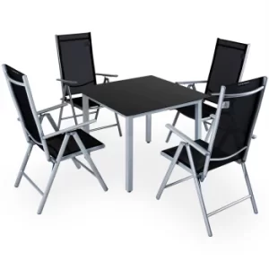 Image of 4 Seat Garden Dining Set Bern Silver Aluminium
