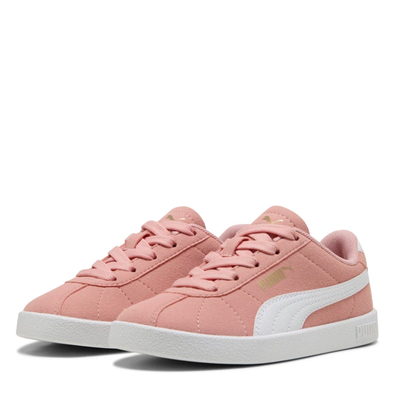 Image of Puma Unisex Kids Club II PS Canvas Trainers Pink/White unisex C9.5