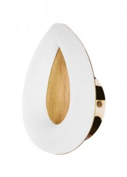 Image of Flush Wall Lamp 5W LED 3000K, 450lm, Satin Gold, Frosted Acrylic, Gold