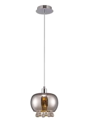 Image of Pandora Dome Ceiling Pendant E14 Mirrored Glass, Polished Chrome, Clear Glass
