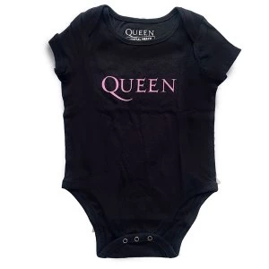 Image of Queen - Pink Logo Kids Baby Grow - Black