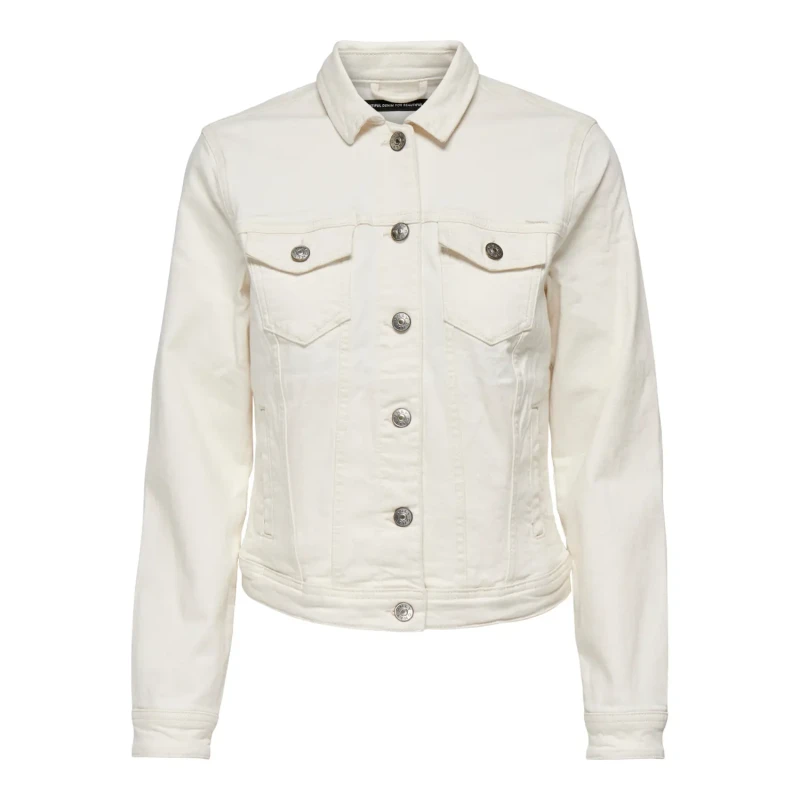Image of Only Denim jacket with pim collar Only Onltia Blanc Female 36