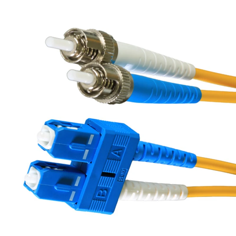 Image of Cablenet 2m OS2 9/125 ST-SC Duplex Yellow LSOH Fibre Patch Lead