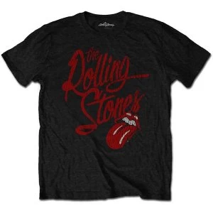 Image of The Rolling Stones - Script Logo Unisex Medium T-Shirt - Black