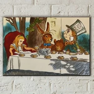 Image of Tile 8x12 A Mad tea Party Alice In Wonderland Wall Art