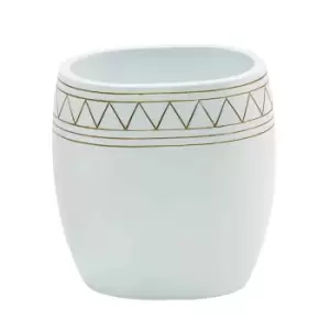 Image of Showerdrape Aztec Tumbler White / Satin Gold