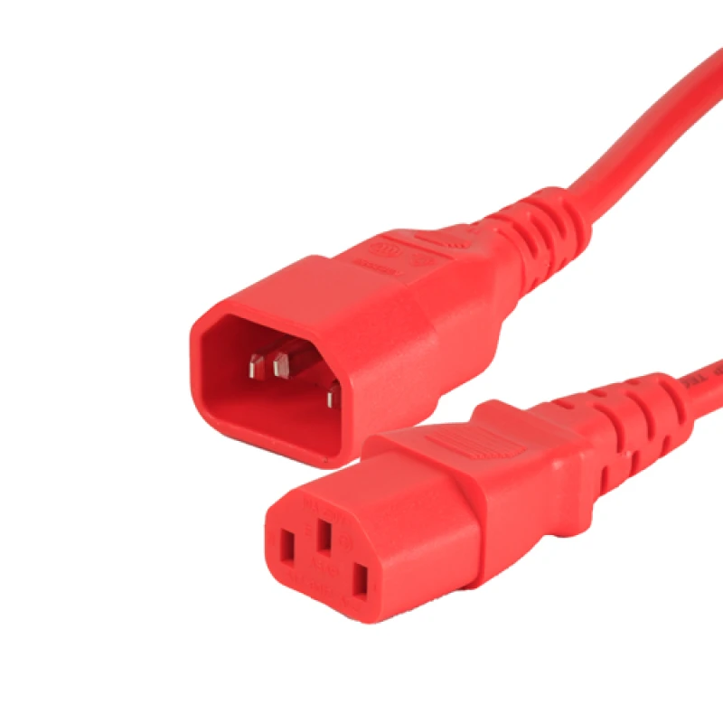 Image of Cablenet 1m IEC C14 - IEC C13 Red PVC 0.75mm Power Leads