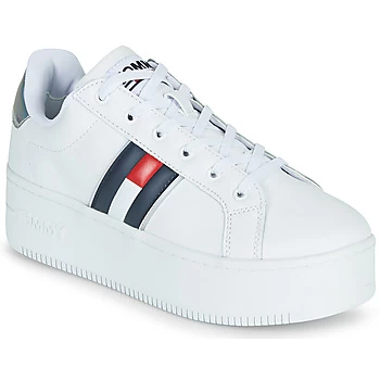 Image of Tommy Jeans IRIDESCENT ICONIC SNEAKER womens Shoes Trainers in White