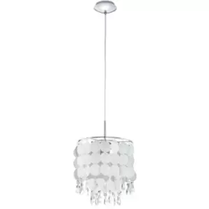 Image of Eglo Fedra 2 - 1 Light Ceiling Pendant Chrome with Crystals, E27