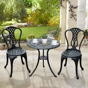 Image of Alfresco Aluminium Garden Bistro Set, black