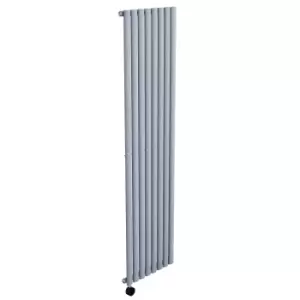 Image of Light Grey Electric Vertical Designer Radiator 2.4kW with WiFi Thermostat - H1800xW472mm - IPX4 Bathroom Safe