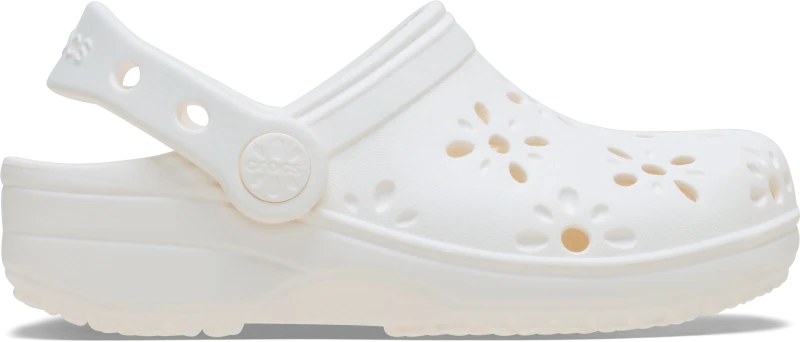 Image of Crocs Kids Toddler Classic Floral Cut-Out Clogs Chalk C5