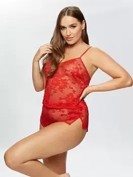 Image of Ann Summers Nightwear & Loungewear The Dark Hours Cami Set - Red, Bright Red Size M Women