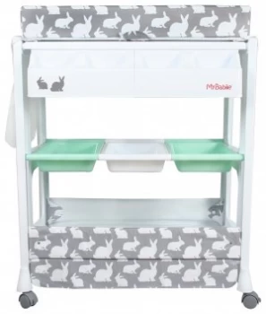 Image of My Babiie MBCHGR Grey Rabbits Changing Unit.