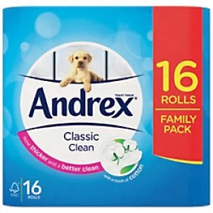 Image of Andrex Classic Clean 16 Toilet Rolls