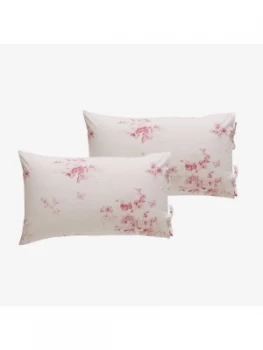 Image of Holly Willoughby Olivia Raspberry 100 percent Cotton 200 Thread Count Pillowcase Pair