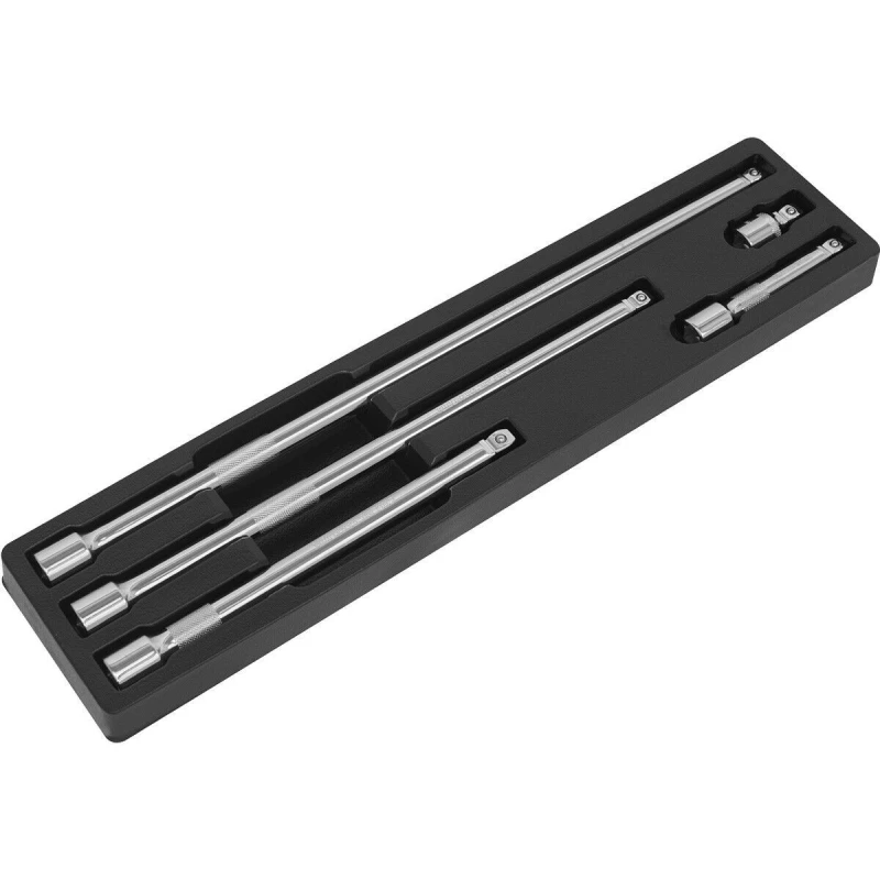 Image of Loops 5 Piece Knurled Wobble Extension Bar Set - 1/2" Sq Drive - Socket Retainer Multi