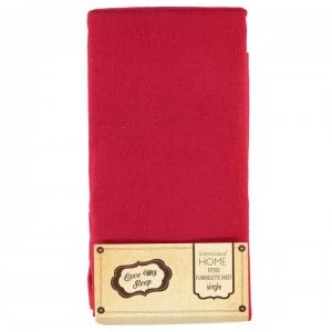Image of Love My Sleep Fitted Flannel Sheet - Red