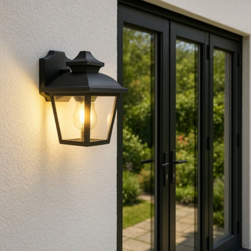 Image of CGC Lighting Hope Black Outdoor Wall Lantern Light Black unisex