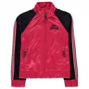 Image of Lonsdale Track Funnel Zip Top Junior Girls - Pink/Navy