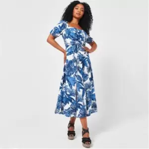 Image of Biba Square Neck Dress - Blue