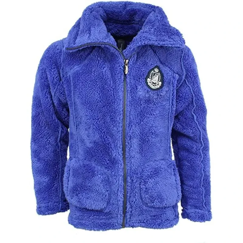 Image of Girl's fleece jacket Peak Mountain coral sherpaGasana Bleu Female 12 ans