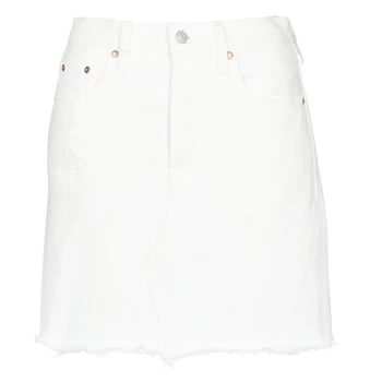 Image of Levis HR DECON ICONIC BF SKIRT womens Skirt in White - Sizes US 28,US 29,US 27,US 26,US 24,US 25,US 31,US 32